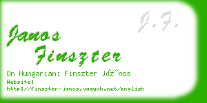 janos finszter business card